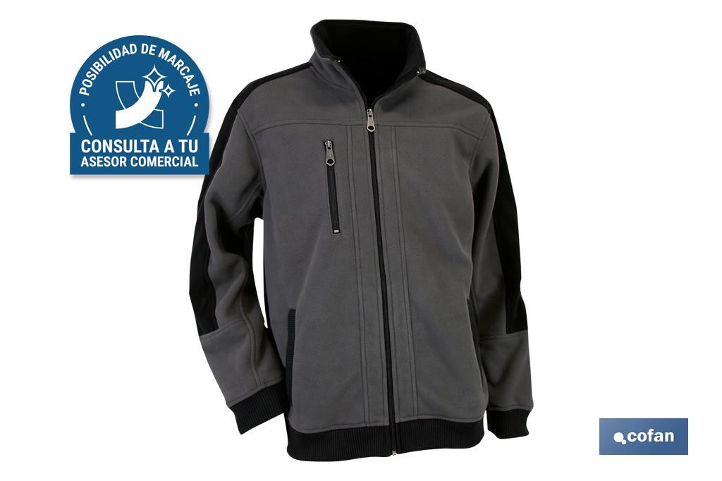 CHAQUETA POLAR WALKER 370gms/m GRIS-NEGRO TALLA L