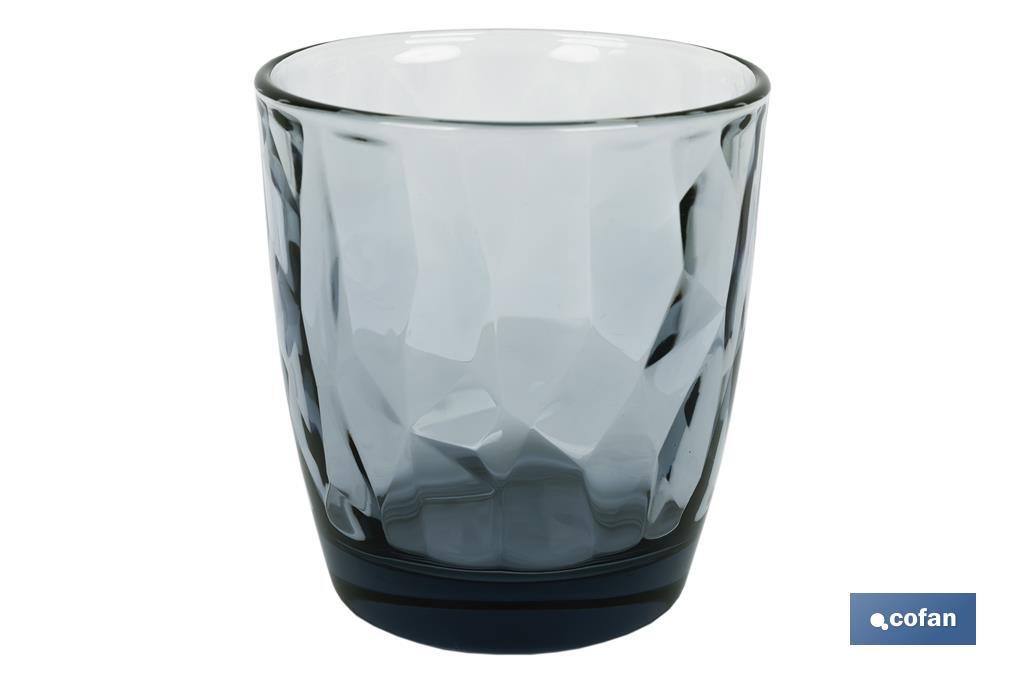 PACK 6 VASOS DE AGUA VIDRIO 30,5CL COLOR AZUL MODELO JADE