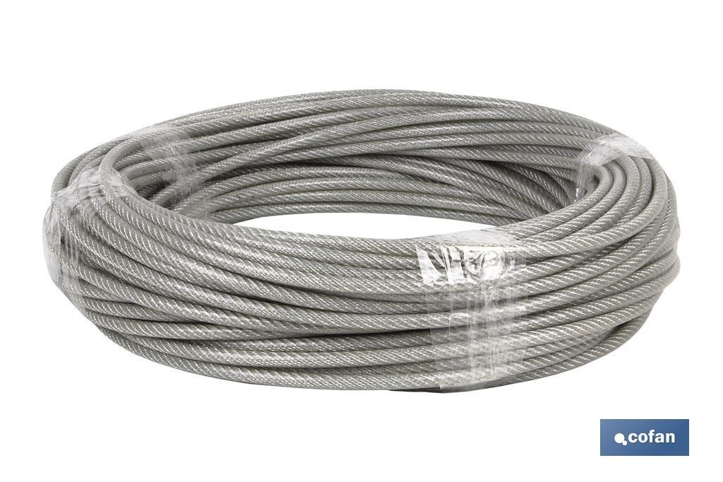 CABLE ACERO (8mm) 6X8MM  6X7+1 PLAST. (100 M)