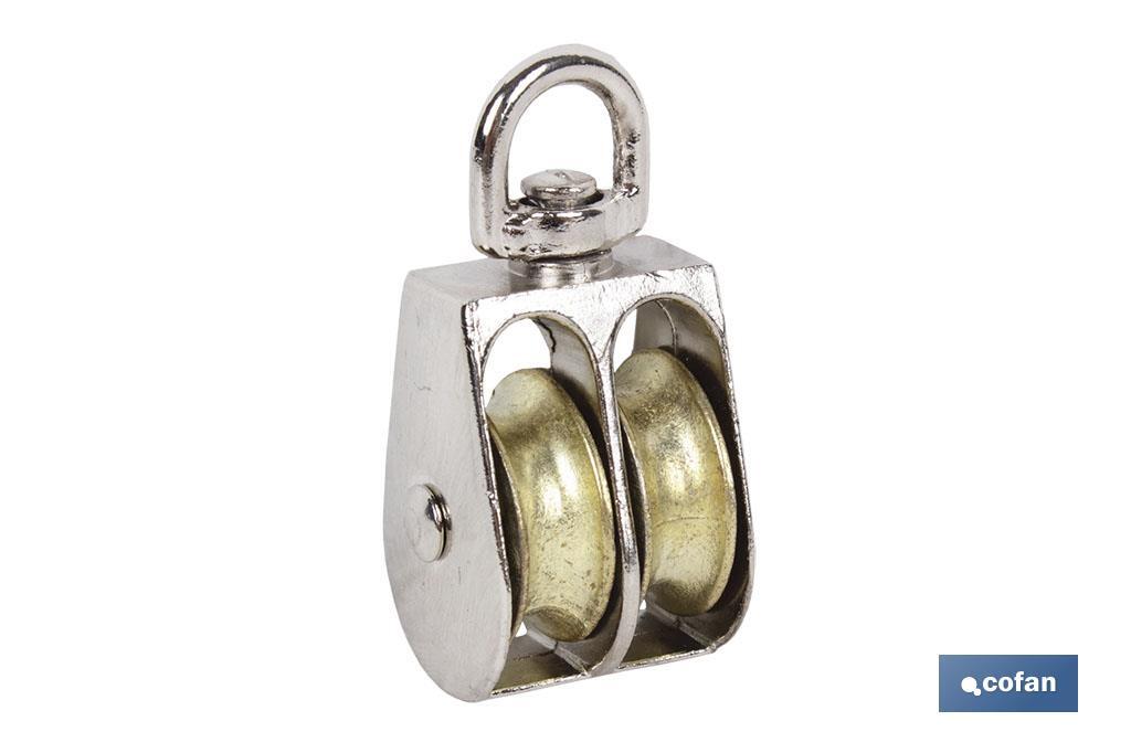 POLEA DOBLE GIRATORIA NIQUELADA (Ø40MM) (PACK: 10 UDS) POLEA DOBLE GIRATORIA NIQUELADA (Ø40MM) (PACK: 10 UDS)
