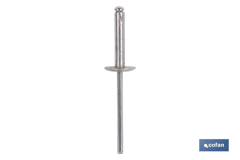 REMACHE ALUMINIO ALA ANCHA D-12  4 X 18 MM (PACK: 500 UDS)