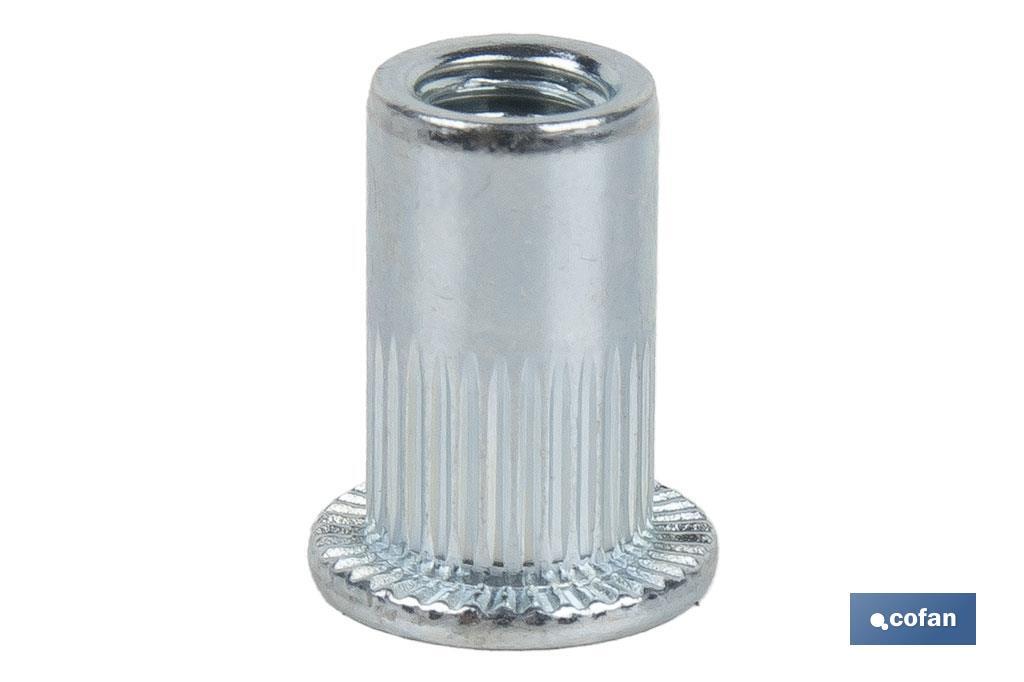 TUERCAS REMACHABLES RANURADAS ANCHAS ACERO M10 (PACK: 200 UDS) TUERCAS REMACHABLES RANURADAS ANCHAS ACERO M10 (PACK: 200 UDS)