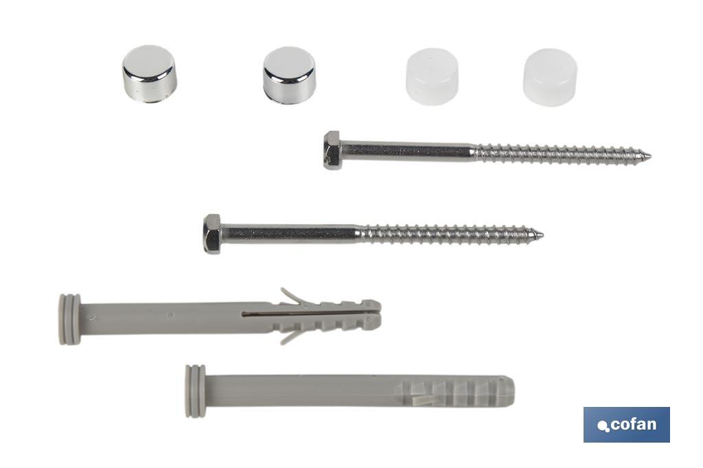 SET DE 2 PCS. PARA SANITARIO WC TACO LARGO 6 X 80 MM INOX. (PACK: 1 UDS) SET DE 2 PCS. PARA SANITARIO WC TACO LARGO 6 X 80 MM INOX. (PACK: 1 UDS)