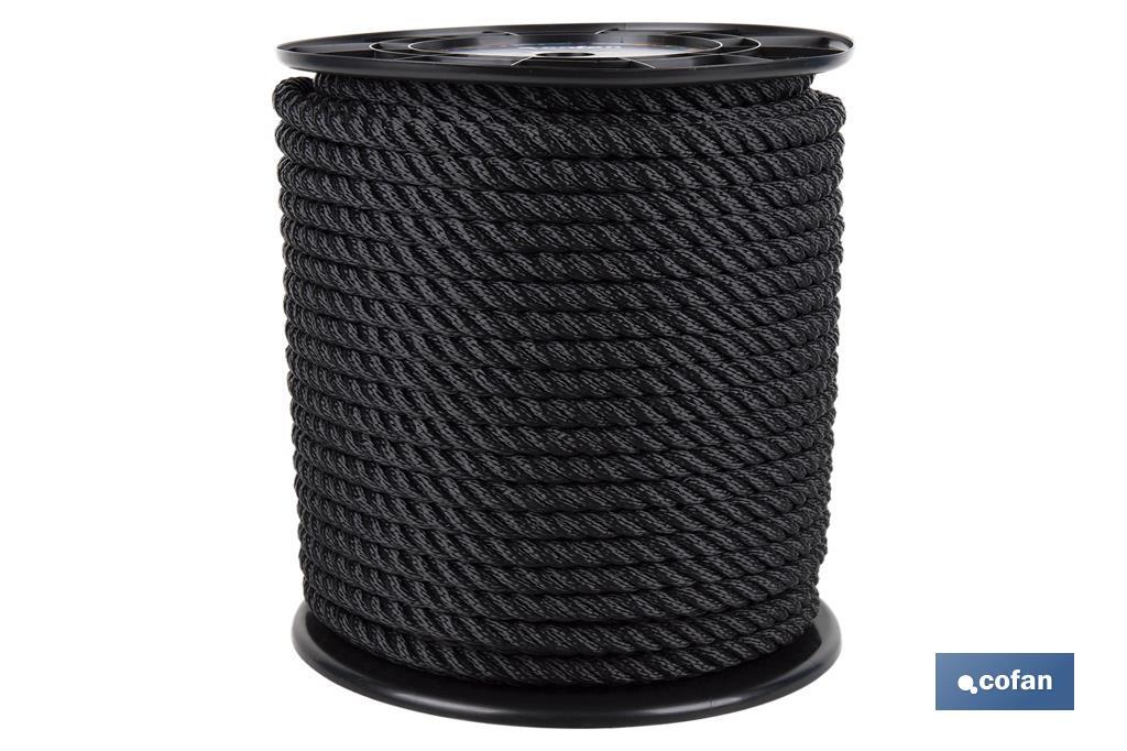 CARRETE CABO DE AMARRE 18 MM 100 M NEGRO (PACK: 1 UDS)