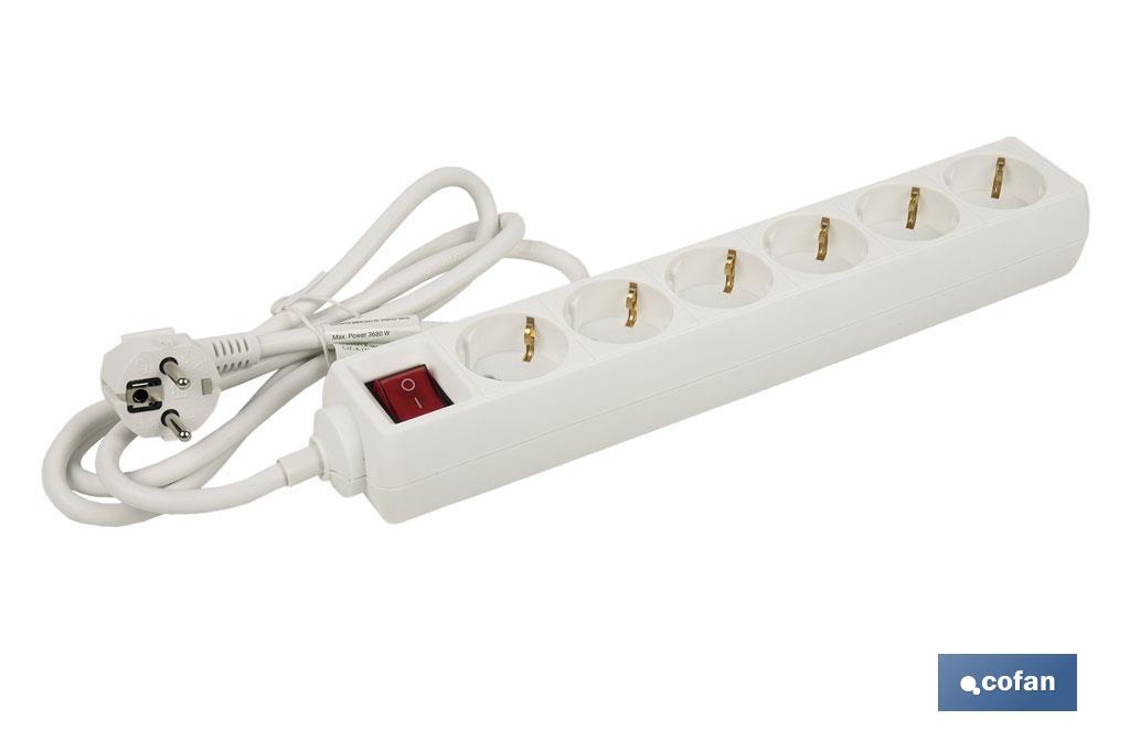BASE MÚLTIPLE 6T. 1,4M CABLE C/INT. (16A-250V) (PACK: 1 UDS) BASE MÚLTIPLE 6T. 1,4M CABLE C/INT. (16A-250V) (PACK: 1 UDS)