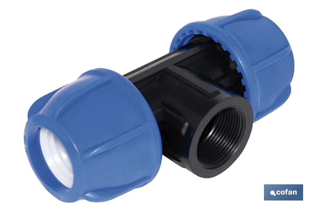 TE 90° ROSCA HEMBRA PP PN16 40 X 1 1/4 X 40 (PACK: 10 UDS) TE 90° ROSCA HEMBRA PP PN16 40 X 1 1/4 X 40 (PACK: 10 UDS)