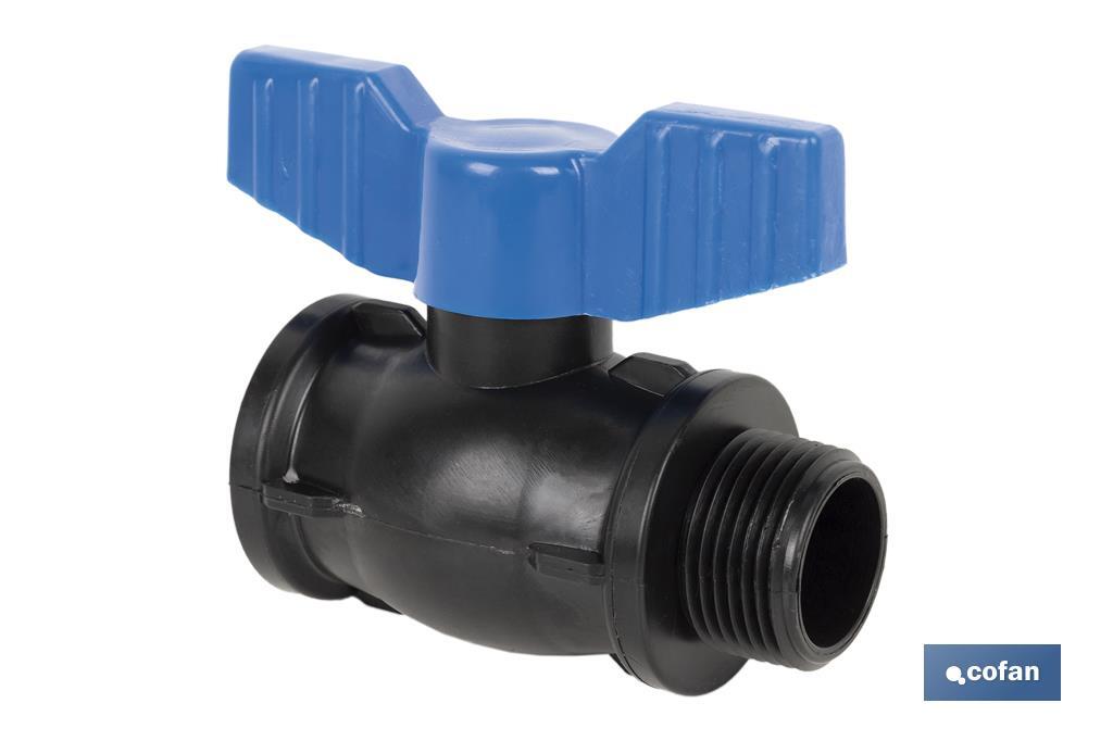 VÁLVULA DE BOLA ROSCA M-H PP PN16 3 X 3 (PACK: 1 UDS) VÁLVULA DE BOLA ROSCA M-H PP PN16 3 X 3 (PACK: 1 UDS)
