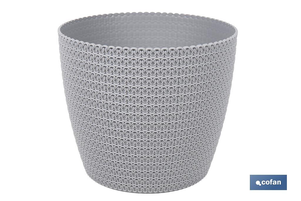 MACETA O MACETERO TRENZADA COLOR GRIS CLARO PP Ø 255 X 221 MM 8,5 L VENTA UNITARIA (PACK: 1 UDS) MACETA O MACETERO TRENZADA COLOR GRIS CLARO PP Ø 255 X 221 MM 8,5 L VENTA UNITARIA (PACK: 1 UDS)