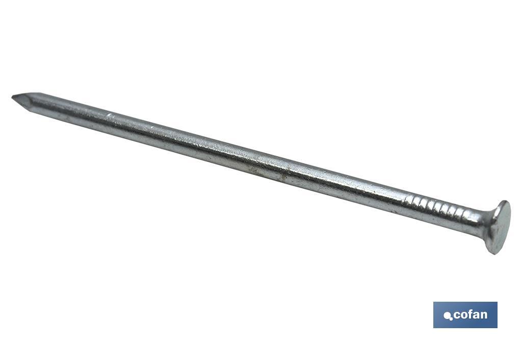 PUNTA ACERO C. PLANA Z. 3,4X80MM (PACK: 100 UDS) PUNTA ACERO C. PLANA Z. 3,4X80MM (PACK: 100 UDS)