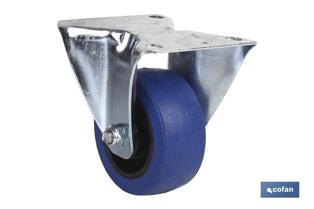 RUEDA GOMA AZUL FIJA Ø125X38MM (PACK: 1 UDS) RUEDA GOMA AZUL FIJA Ø125X38MM (PACK: 1 UDS)