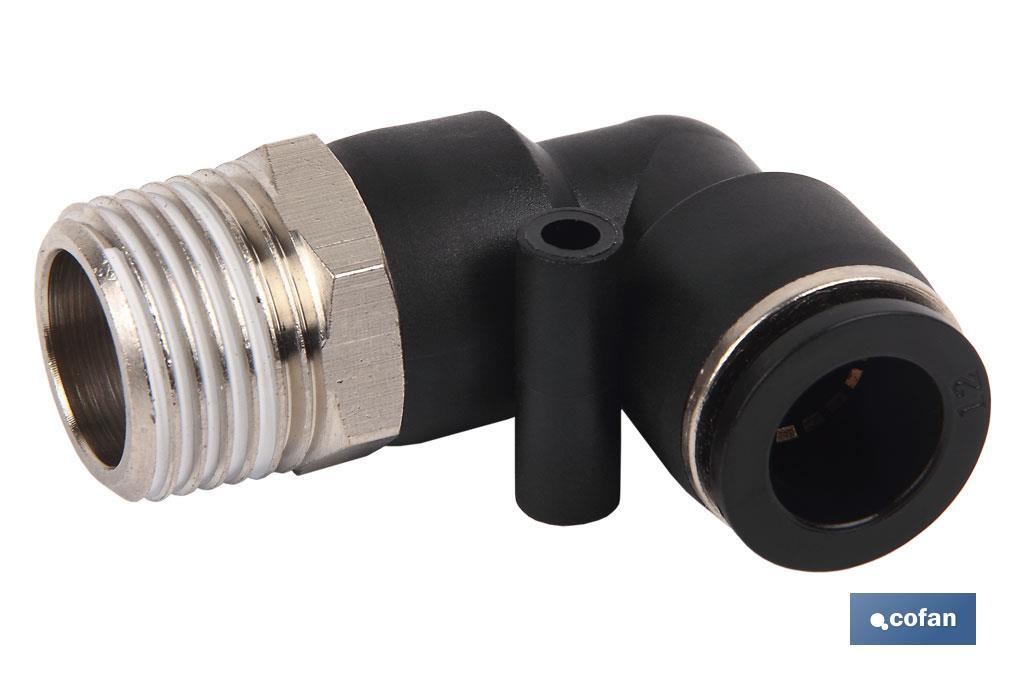RACOR ROSCADO CODO PLASTICO T-12, R-1/8 (PACK: 2 UDS)