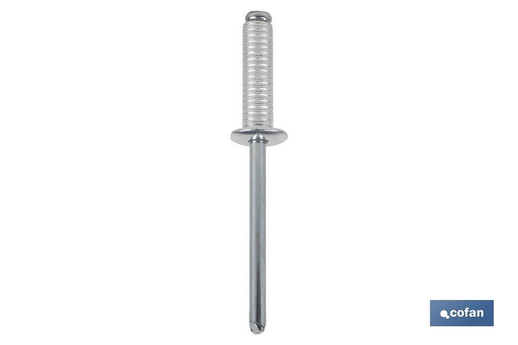 REMACHE ALUMINIO RANURADO 4 X 8 MM