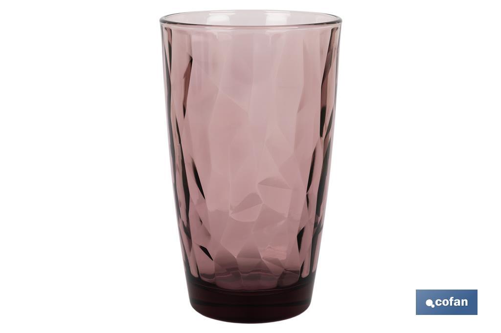 PACK 6 VASOS ALTO VIDRIO 47CL COLOR PURPURA MODELO JADE (PACK: 1 UDS)