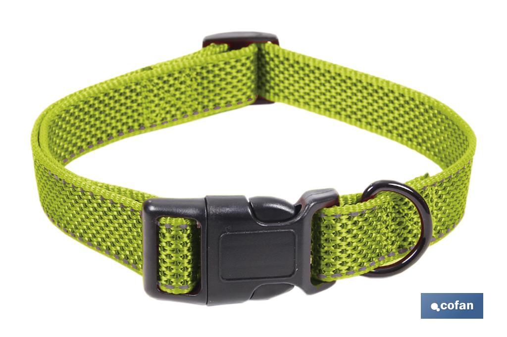 COLLAR PARA PERROS REFLECTANTE VERDE GOLFO 2,5X40-55CM (PACK: 1 UDS)