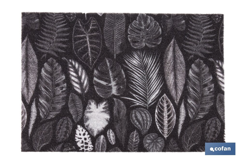 FELPUDO ESTAMPADO DIGITAL HOJAS  50 x 70 CM