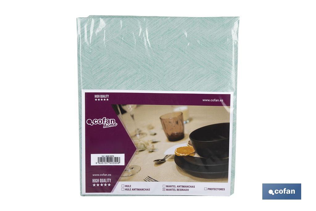 MANTEL ANTIMANCHAS RESINADO TURQUESA   1,40 X3,00M
