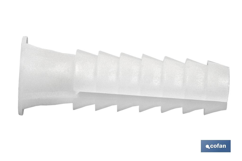 TACO PLÁSTICO TIPO BLANCO 8mm (PACK: 100 UDS) TACO PLÁSTICO TIPO BLANCO 8mm (PACK: 100 UDS)