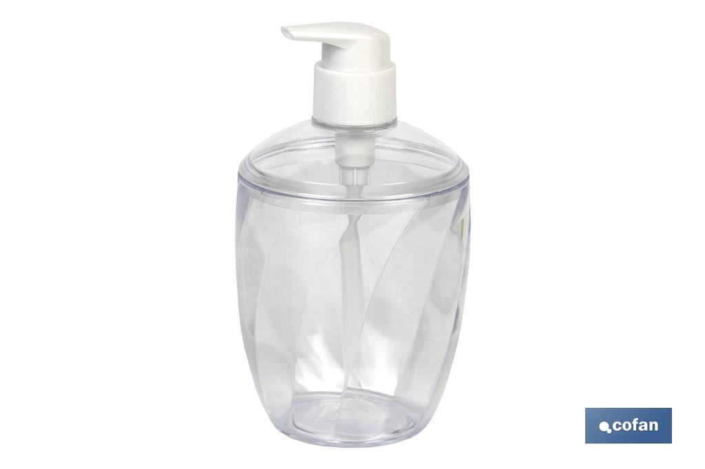 Dosificador de Jabón Transparente | Dispensador de jabón líquido | Capacidad: 0,43 L | Fabricado en polipropileno